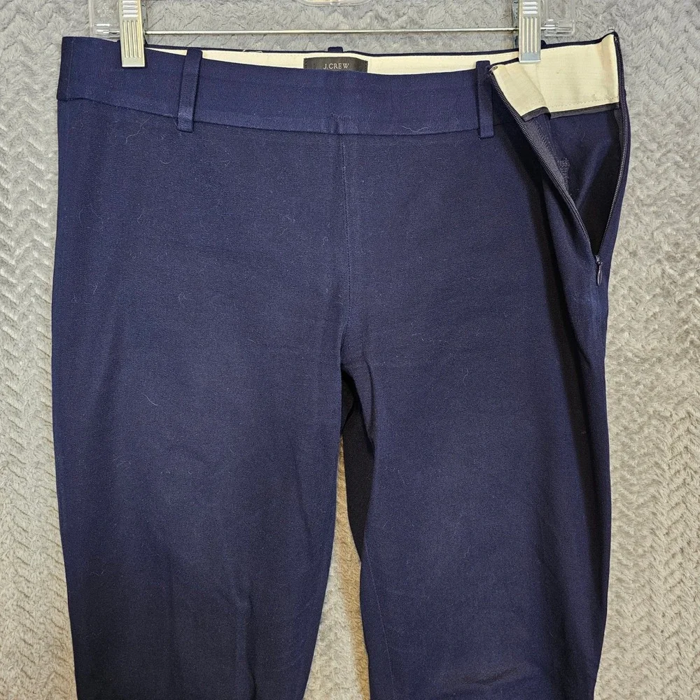 J.Crew Minnie Navy Blue Side Zip Slim Stretch Cotton Pants 6T Tall‎ 1532